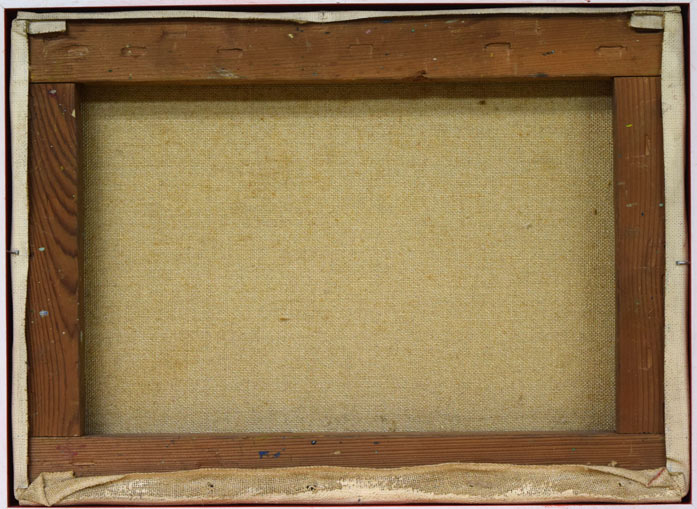 砂田友治「富士山」油絵・F4号 キャンバス裏側画像