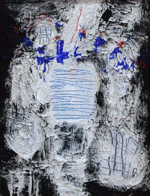 砂澤ビッキ「無題」油絵・F0号 作品全体拡大画像