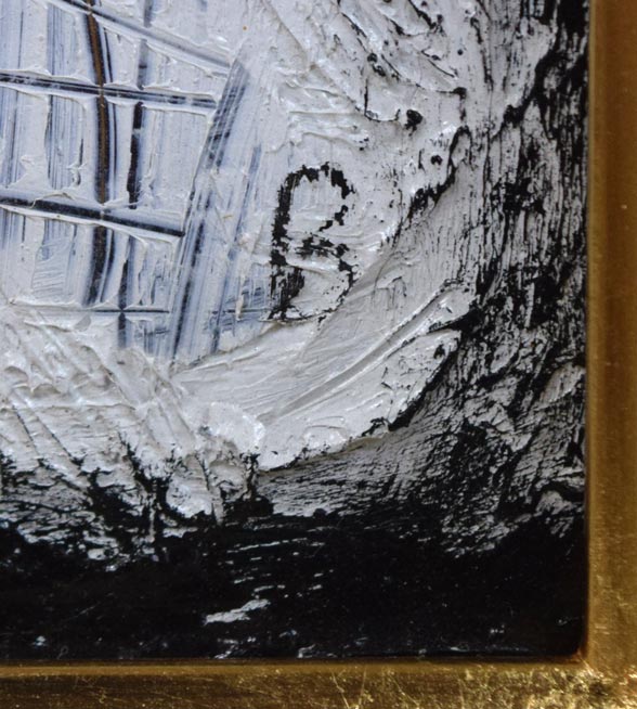 砂澤ビッキ「無題」油絵・F0号 サイン部分拡大画像