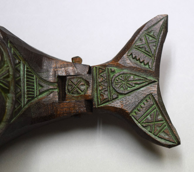 砂澤ビッキ「樹魚蓋付き小物入れ」木彫作品 拡大画像4