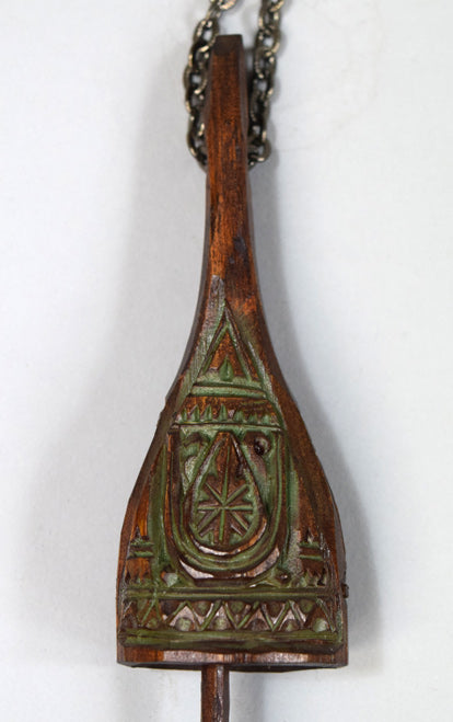 砂澤ビッキ「樹鈴二連ペンダント」木彫作品(約17.8cm) 全体画像2