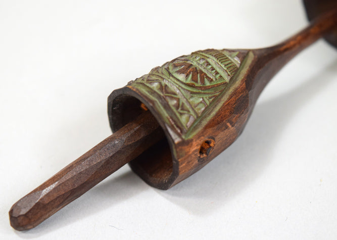 砂澤ビッキ「樹鈴二連ペンダント」木彫作品(約17.8cm) 拡大画像4