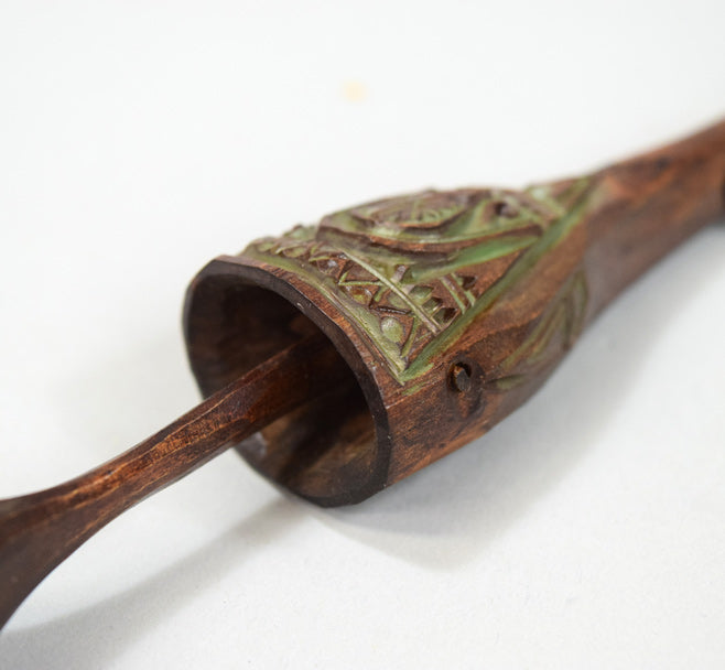 砂澤ビッキ「樹鈴二連ペンダント」木彫作品(約17.8cm) 拡大画像3