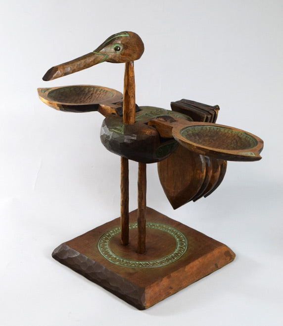 砂澤ビッキ「樹丹頂鶴」木彫作品