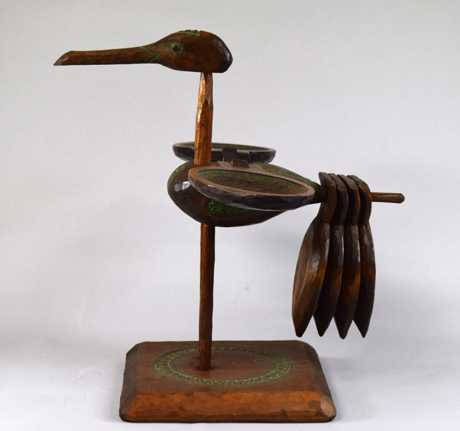 砂澤ビッキ「樹丹頂鶴」木彫作品 全体画像3