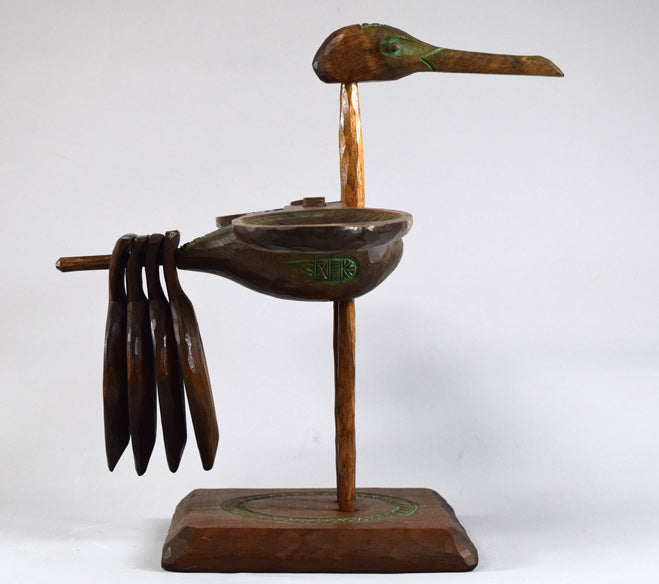 砂澤ビッキ「樹丹頂鶴」木彫作品 全体画像5