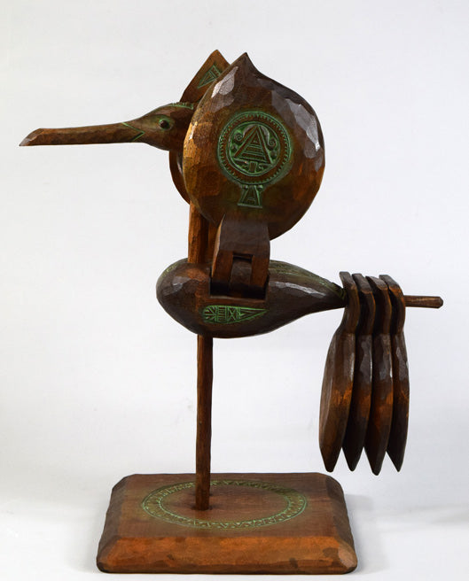 砂澤ビッキ「樹丹頂鶴」木彫作品 全体画像6