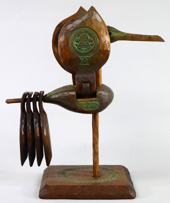 砂澤ビッキ「樹丹頂鶴」木彫作品 全体画像7