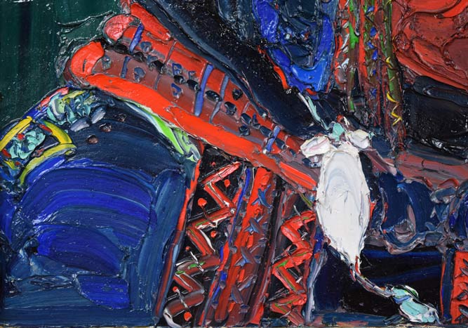 鈴木マサハル「インカの女」油絵・F15号 拡大画像2