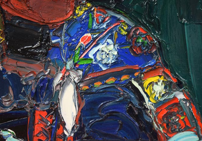 鈴木マサハル「インカの女」油絵・F15号 拡大画像3