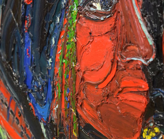 鈴木マサハル「インカの女」油絵・F15号 拡大画像4