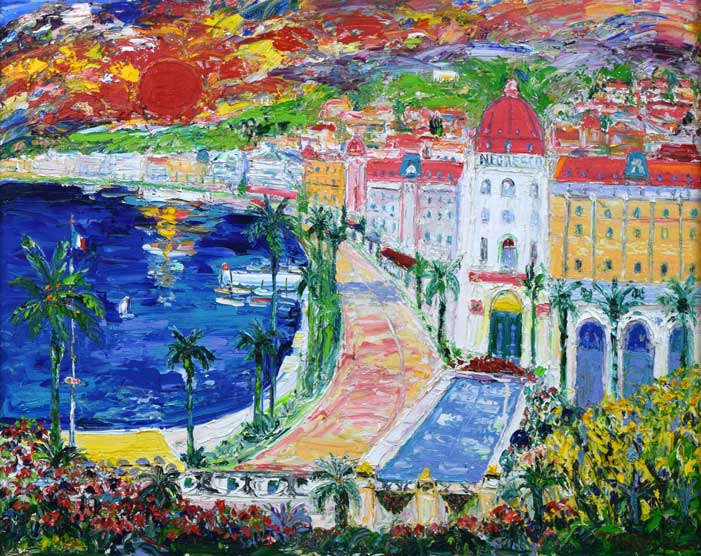 鈴木マサハル「NICE(フランス)」油絵・F30号 作品全体拡大画像