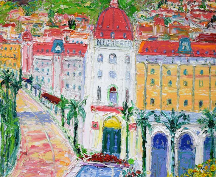 鈴木マサハル「NICE(フランス)」油絵・F30号 拡大部分1