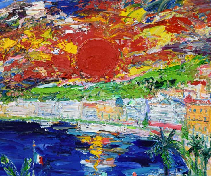 鈴木マサハル「NICE(フランス)」油絵・F30号 拡大部分2