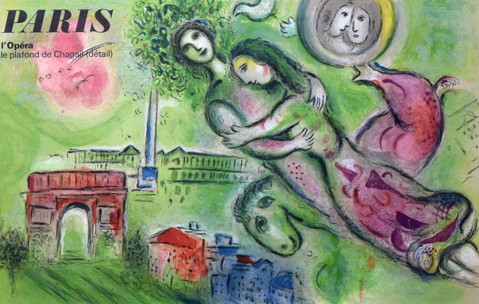 マルク・シャガール(Marc Chagall)「ロミオとジュリエット」リトグラフ 作品全体拡大画像