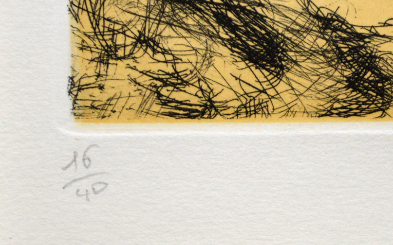 マルク・シャガール(Marc Chagall)「ダビデの詩篇」よりPL.31 エッチング・アクアチント(銅版画) 限定番号部分(ed,16/40)