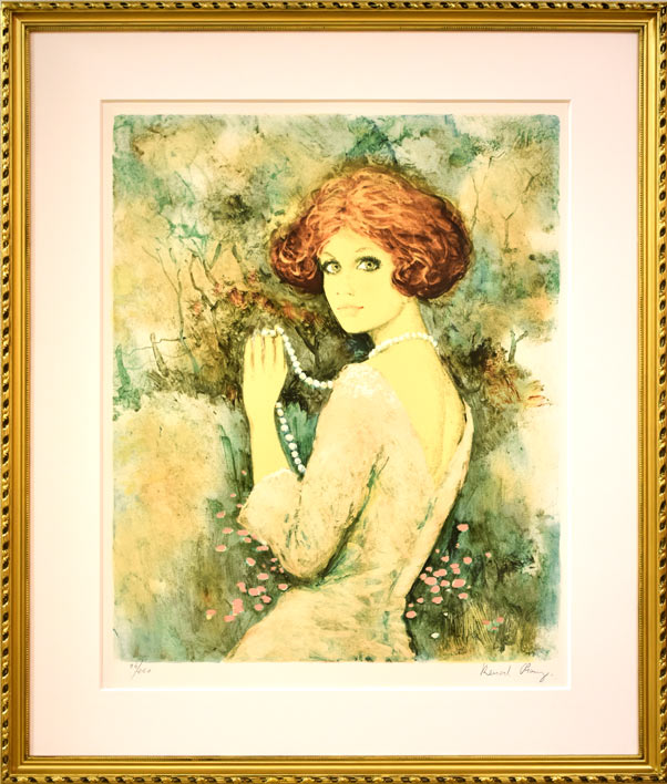 ベルナール シャロワ(BERNARD CHAROY)「真珠のネックレス」リトグラフ