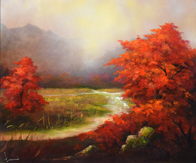 立川広己「朝霧の風景」油絵・F20号 作品全体画像