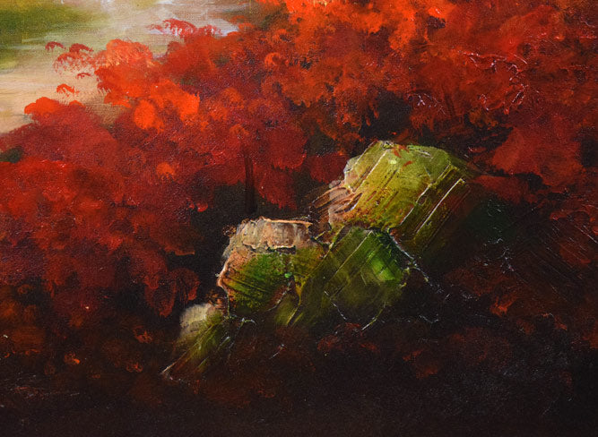 立川広己「朝霧の風景」油絵・F20号 拡大画像4