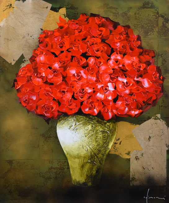 立川広己「薔薇」油絵・F20号 作品全体拡大画像