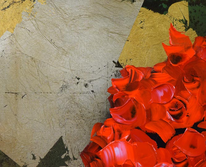 立川広己「薔薇」油絵・F20号 拡大画像4