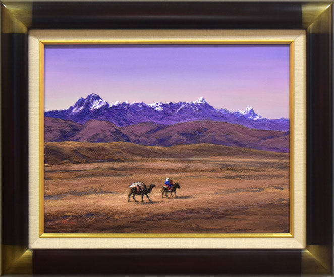 多田博一「パミールの道」油絵・F6号