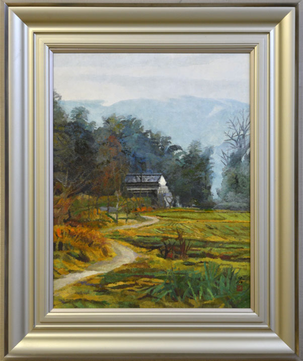 田所浩「金屋の里」日本画・P10号・共シール