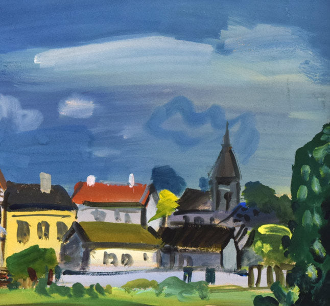 互井開一「ヨーロッパ風景」水彩画・F8号 拡大画像2