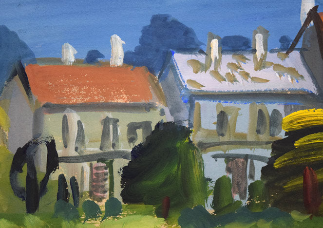 互井開一「ヨーロッパ風景」水彩画・F8号 拡大画像5