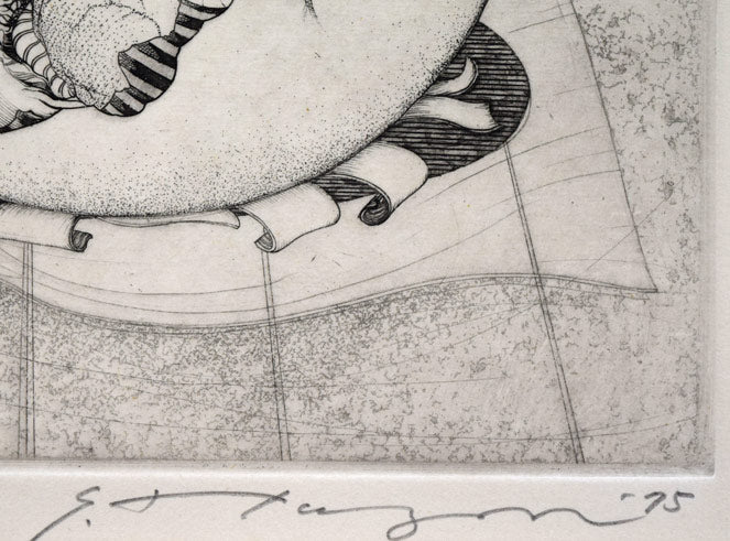 多賀新「地球と人間」銅版画 サイン・年記(1975年作)拡大画像