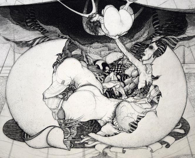 多賀新「地球と人間」銅版画 拡大画像2