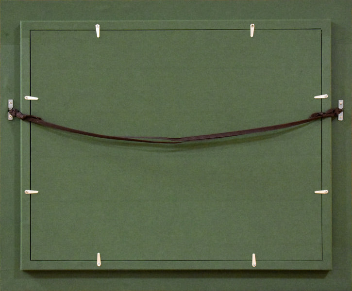 高橋益之「白樺の道」油絵・F6号 額縁裏側部分