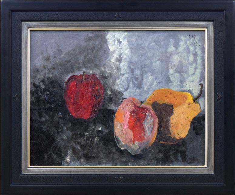 高間惣七「静物画(果物)」油絵・F6号
