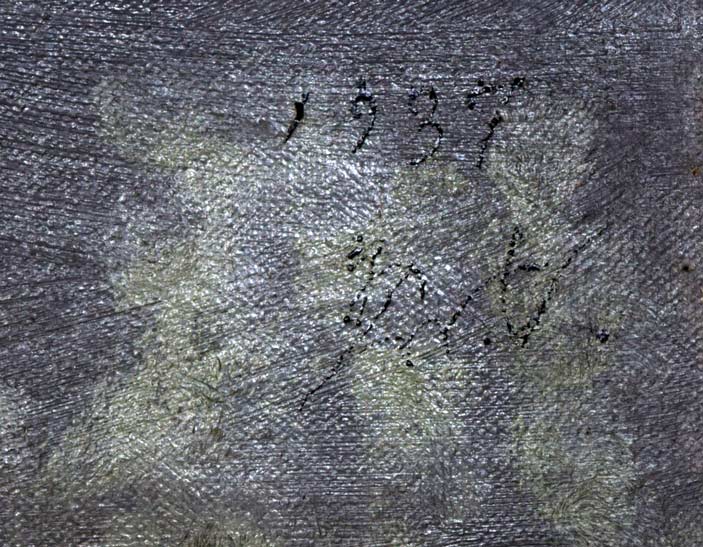 高間惣七「静物画(果物)」油絵・F6号 年記・サイン部分