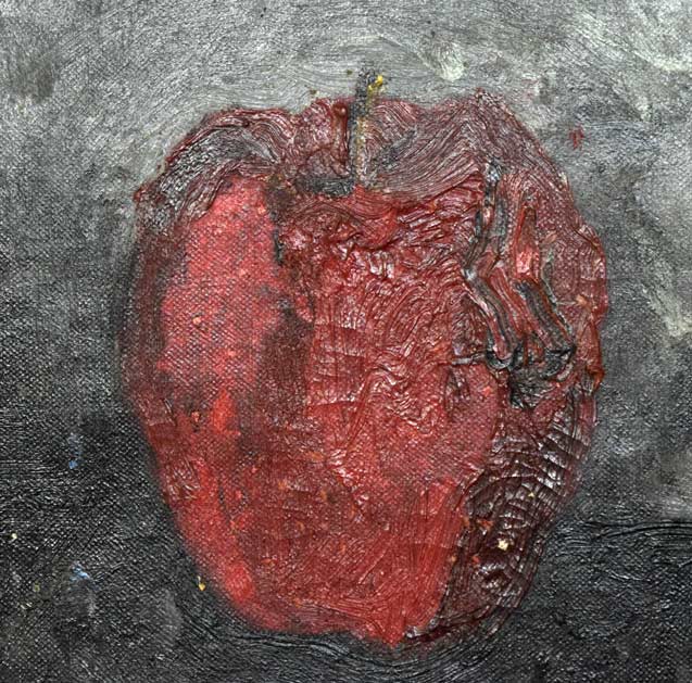 高間惣七「静物画(果物)」油絵・F6号 拡大部分2