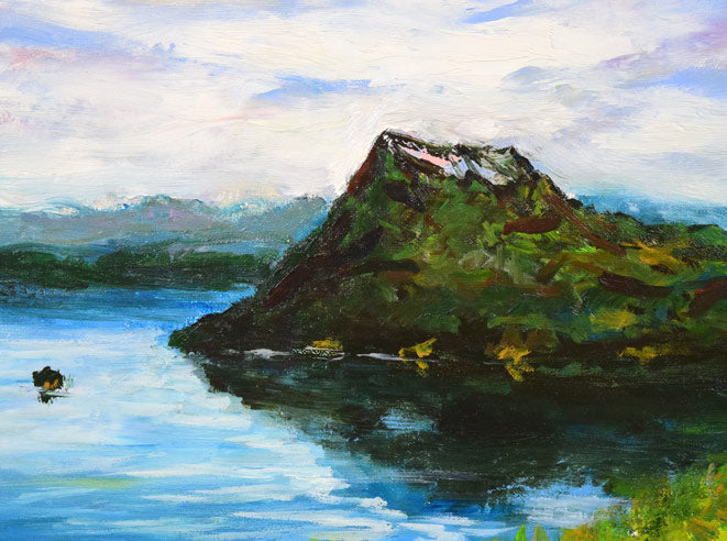 高橋益之「摩周湖」油絵・F10号 拡大画像1