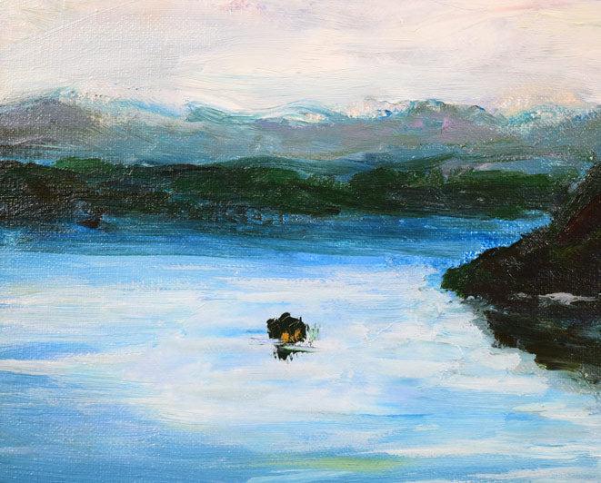 高橋益之「摩周湖」油絵・F10号 拡大画像2