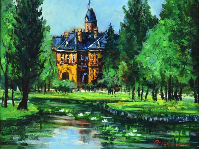 高橋益之「夏の道庁」油絵・F6号 作品全体拡大画像