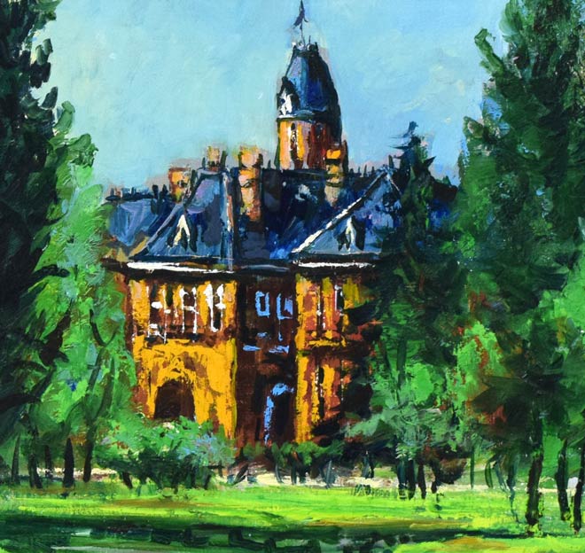 高橋益之「夏の道庁」油絵・F6号 拡大画像1