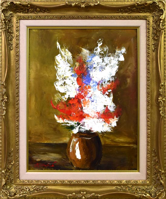 高野元孝「花」油絵・P10号