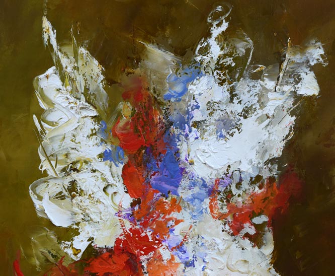 高野元孝「花」油絵・P10号 拡大画像1