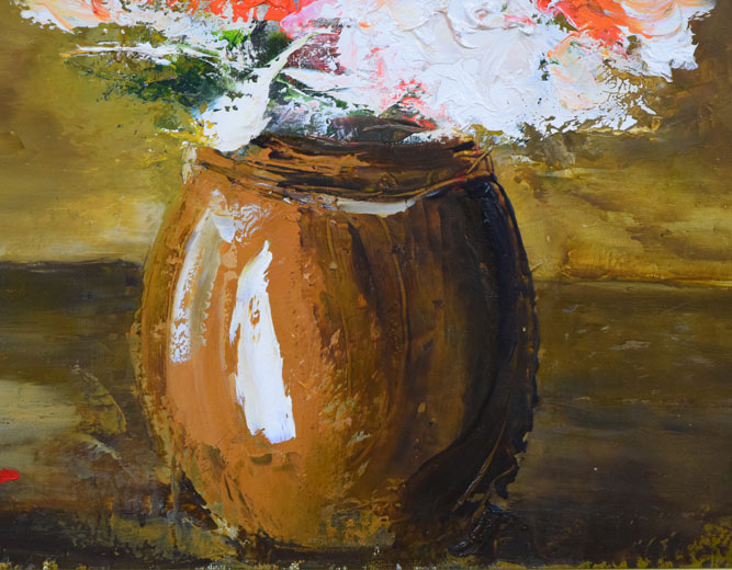 高野元孝「花」油絵・P10号 拡大画像3