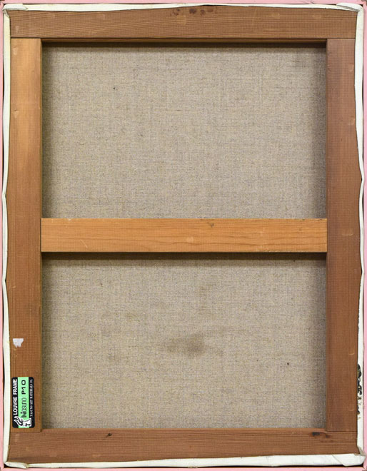 高野元孝「花」油絵・P10号 キャンバス裏側画像