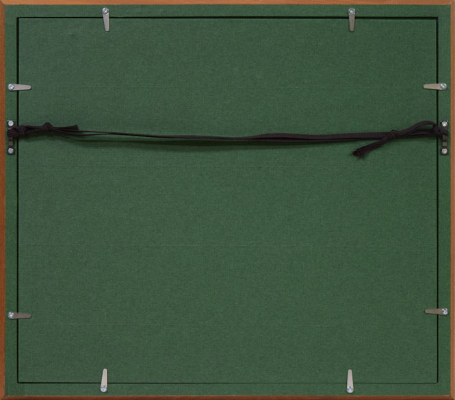 高橋天岷「黒楽茶碗」パステル画・F3号 額縁裏側画像