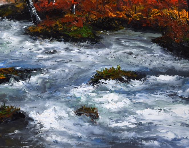 高橋哲夫「奥入瀬渓流」油絵・P30号 拡大画像4