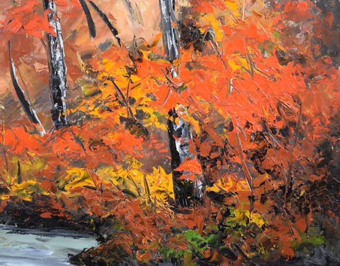 高橋哲夫「奥入瀬渓流」油絵・P30号 拡大画像5