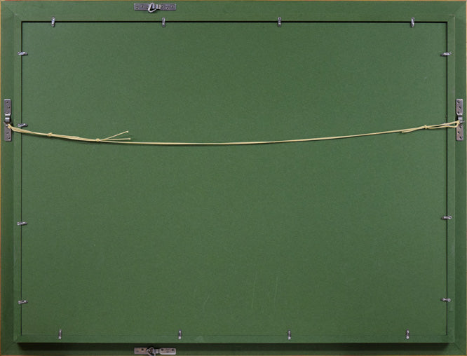 高橋哲夫「奥入瀬渓流」油絵・P30号 額縁裏側画像