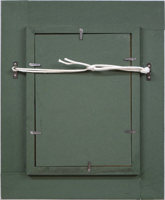 高山洋夫「沈黙の動」アクリルに砂地・SM 額縁裏側画像