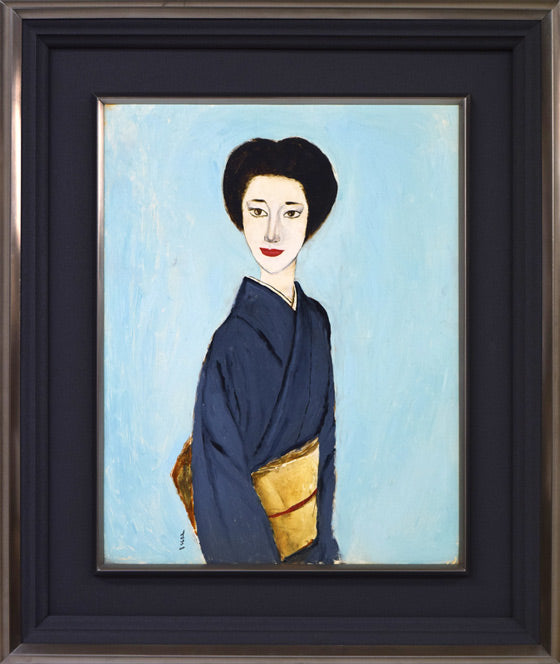 高沢圭一「袷(あわせ)(月刊クォリティ表紙絵原画)」油絵・F6号