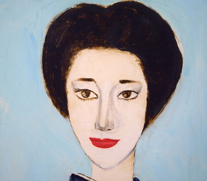 高沢圭一「袷(あわせ)(月刊クォリティ表紙絵原画)」油絵・F6号 拡大画像1